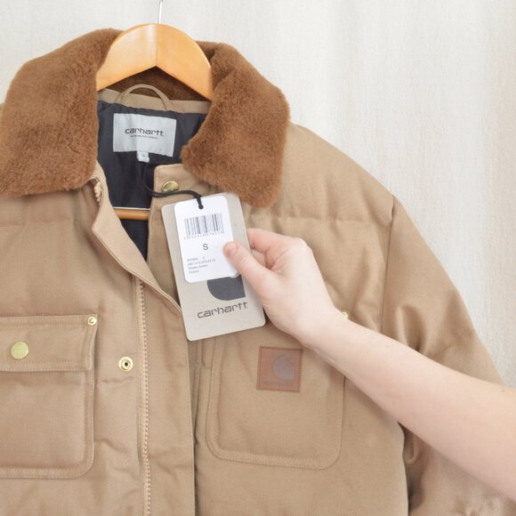 Carhartt WIP Rayley Jacket Peanut new with tags size men's small cotton puffer - Picture 4 of 4
